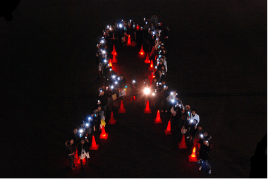 Light Up! Stand Up for AIDS!イベント
        の様子